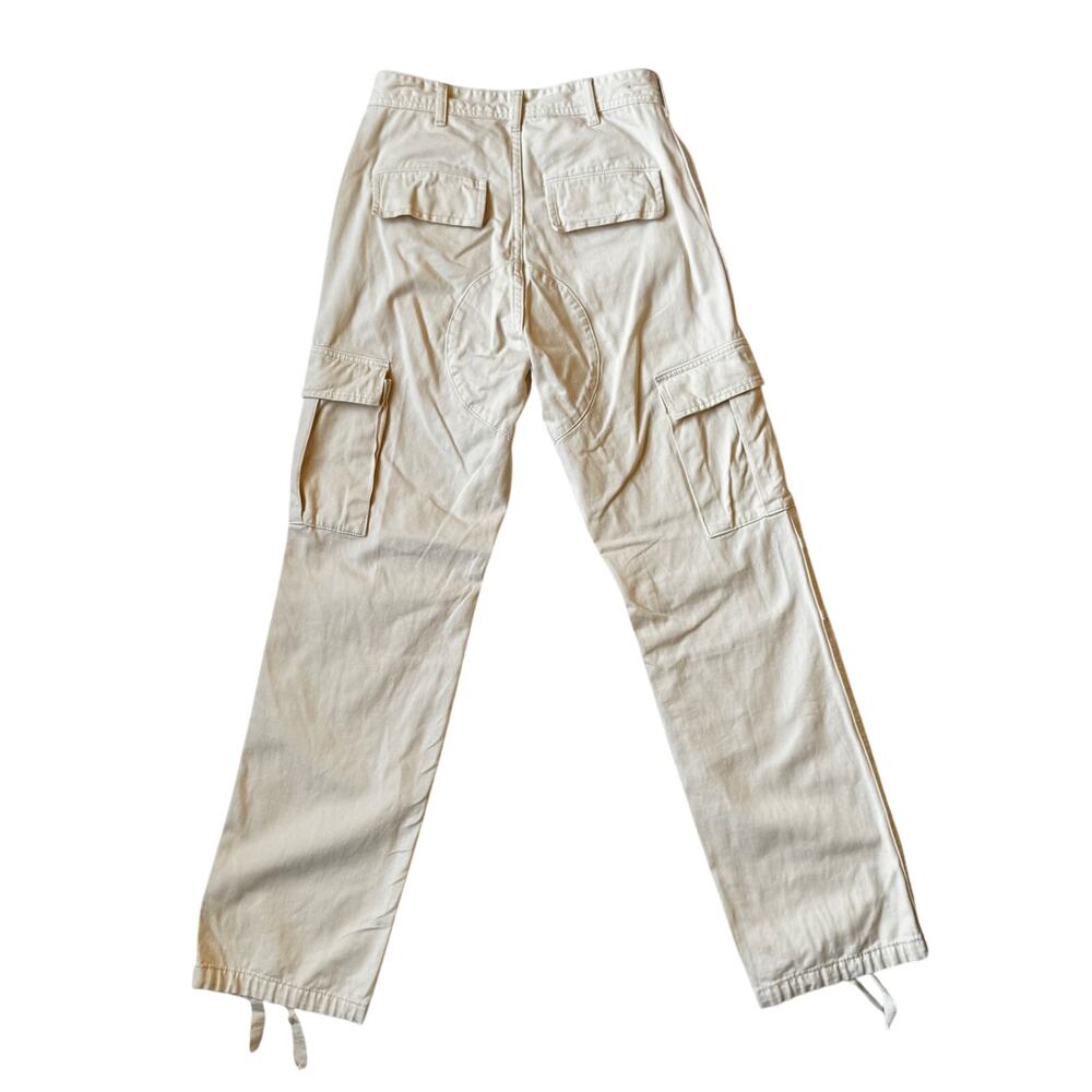 J Galt Cargo Pants Womens Small Cream Cotton Wide Leg Y2K Gorpcore Utility Tall - Picture 4 of 16